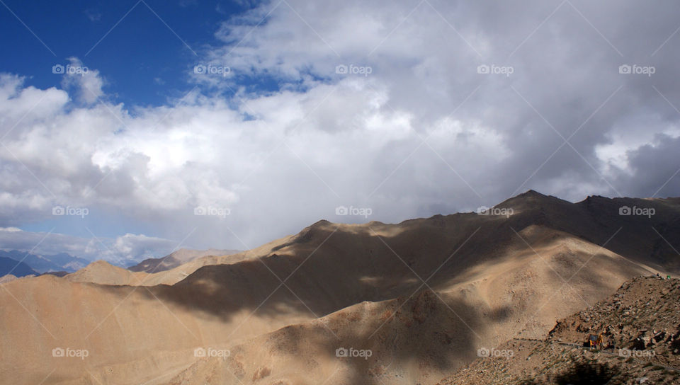 Shadow of the clouds - on the mountains - high above the ground - North of the Indian subcontinent.
