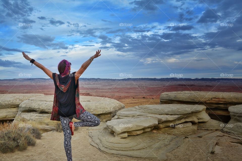 Yoga in the scenic desert