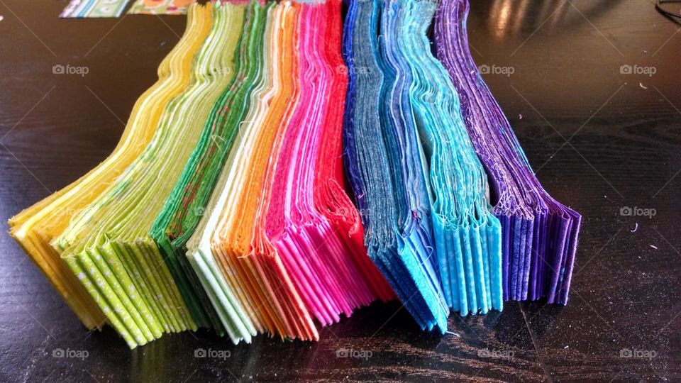 Multicolor quilt fabric strips