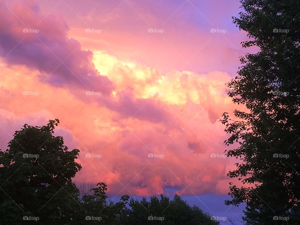 Colourful sunset  clouds