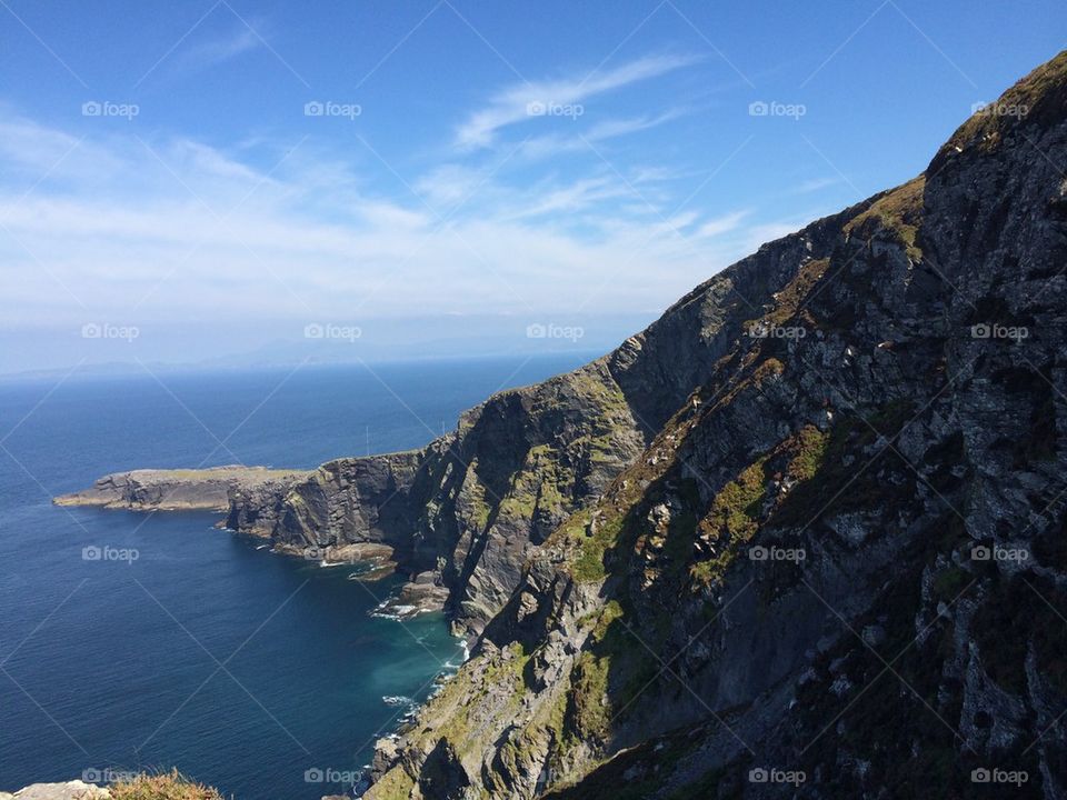 Cliffs by sea in Ireland