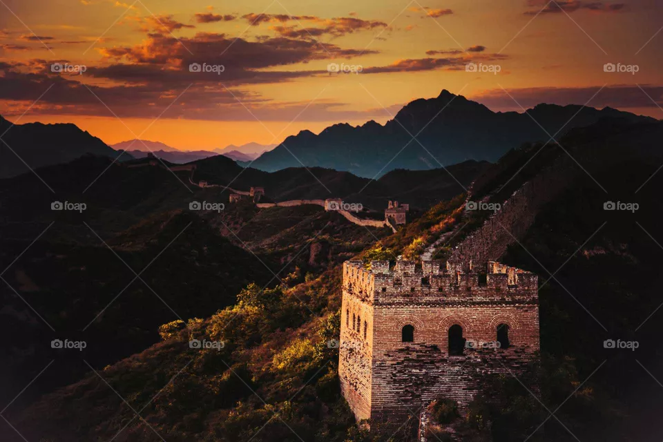 Mountain, Architecture, Travel, Castle, Sunset
