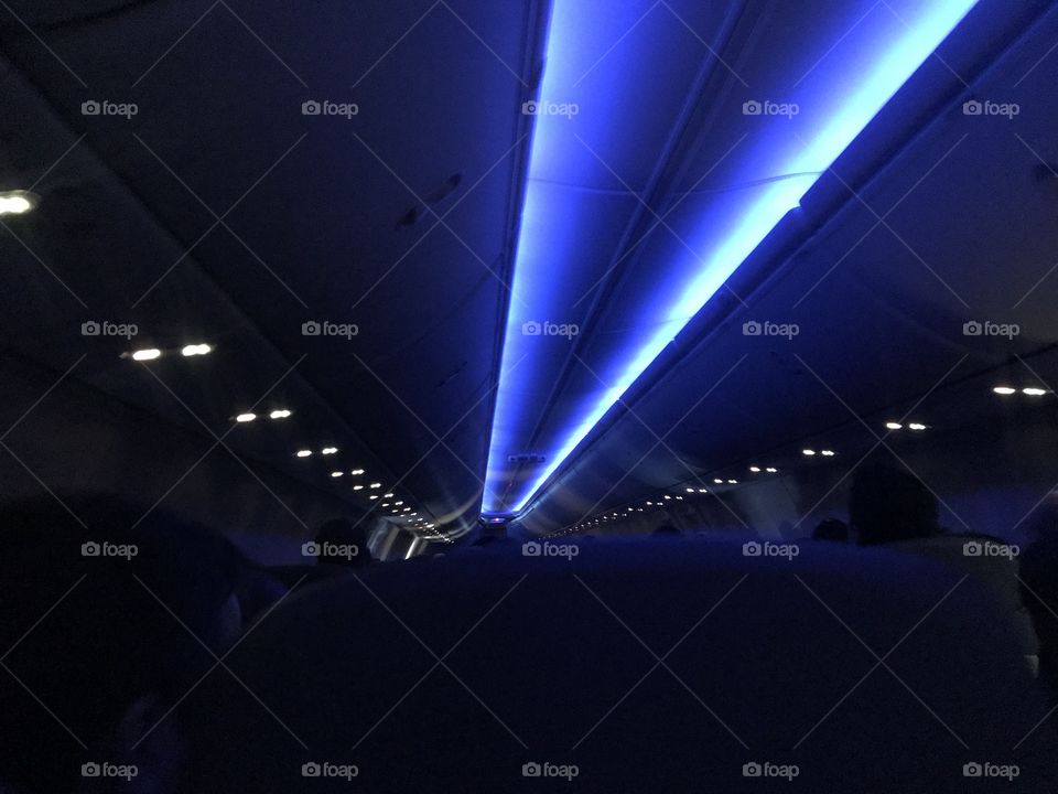 Inside of airplane