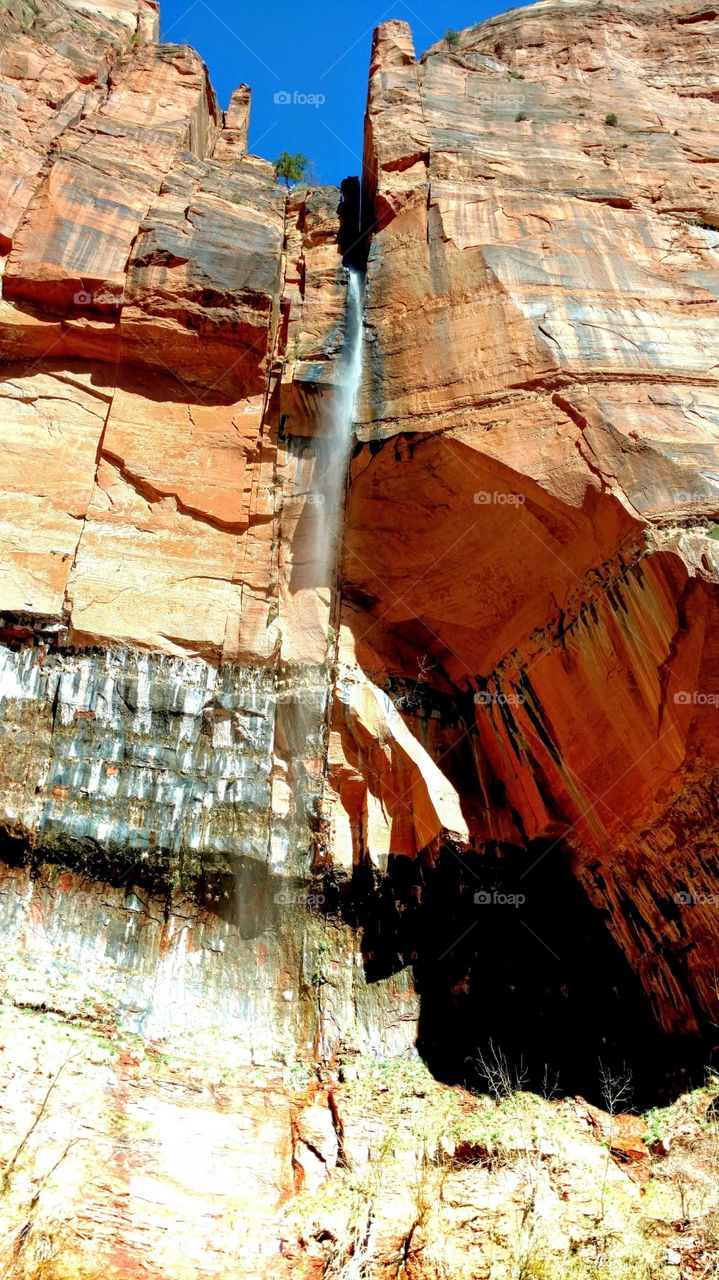 Zion waterfall.