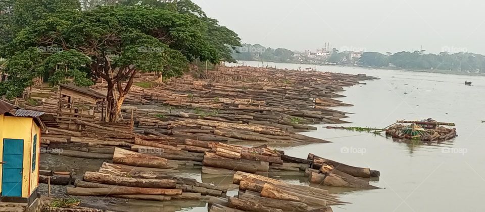 Wood factory in river side