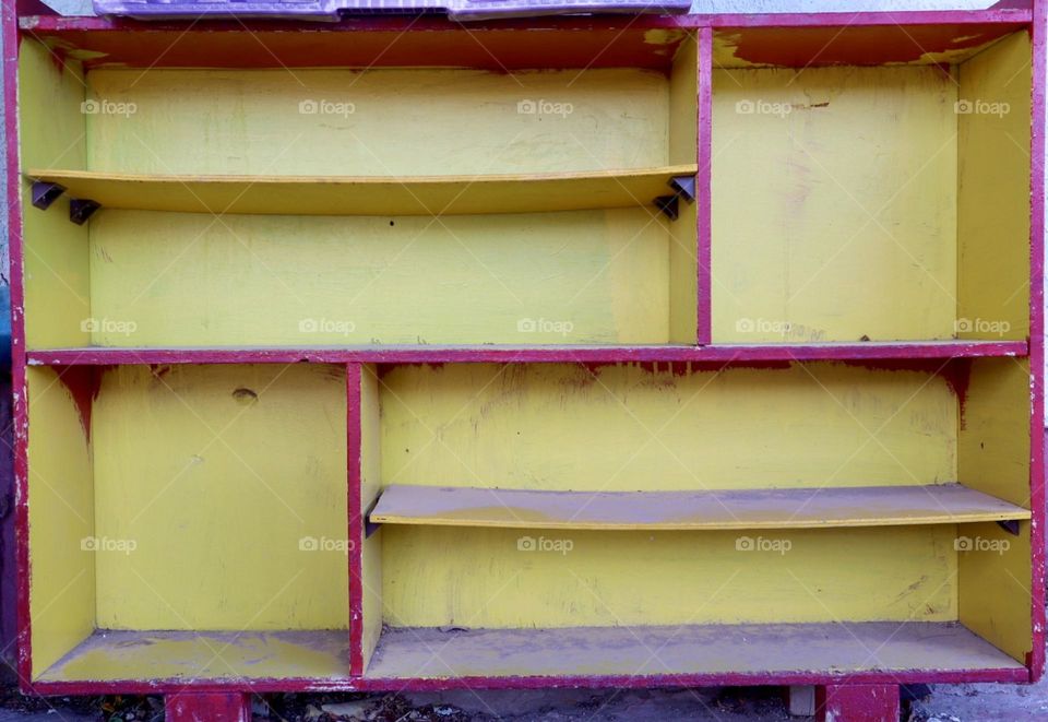 Old colorful small cupboard 