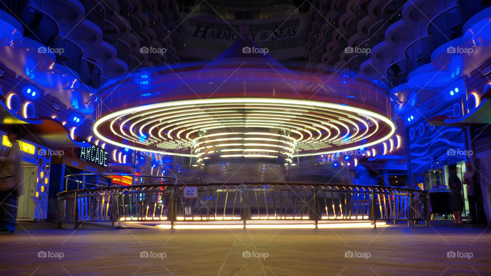 Carousel spinning night shot