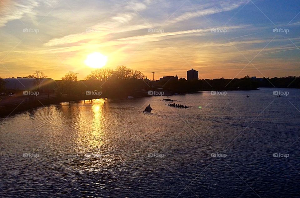 Boats on the Charles River by Harvard 