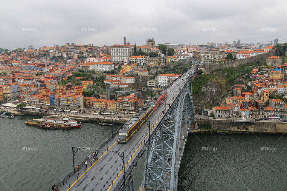 View from above, on a bridge.