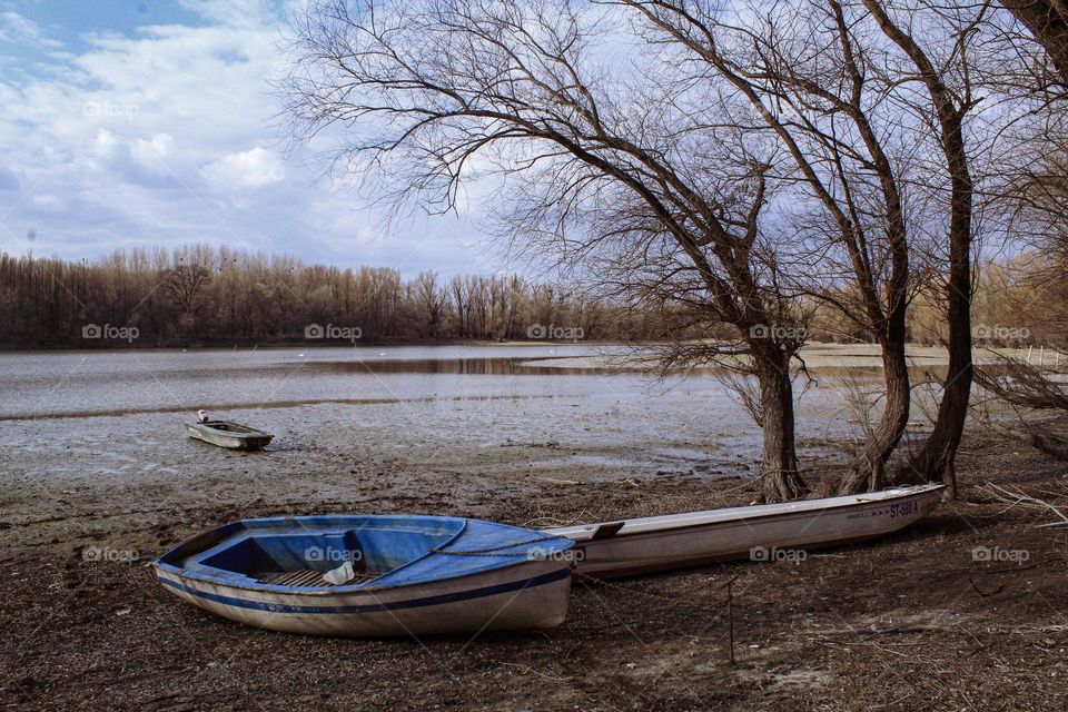 Landscape with water - Boats and lake