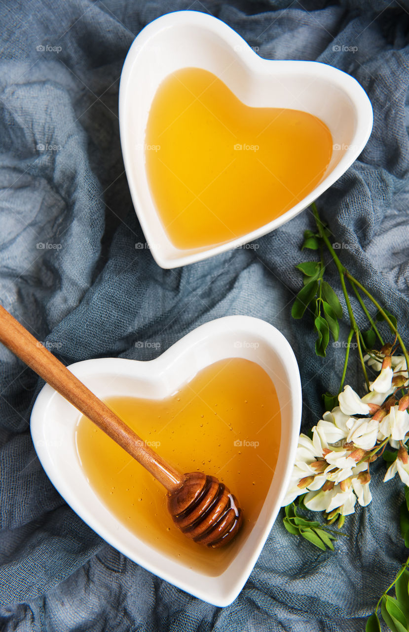 Honey and acacia flowers 