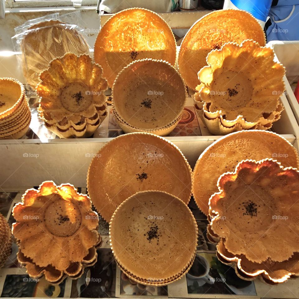 fond de tartes au marché de Tachkent