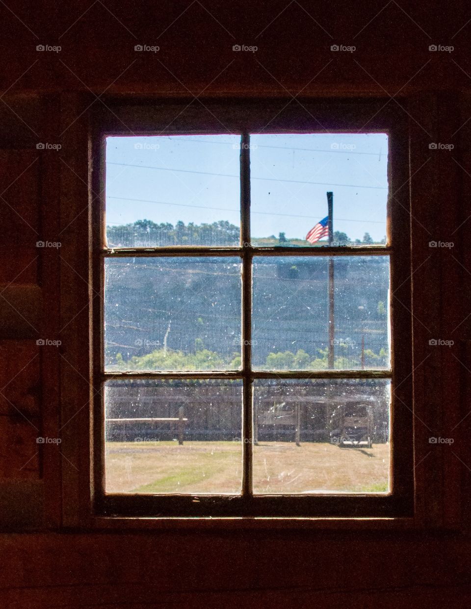 View through an old window