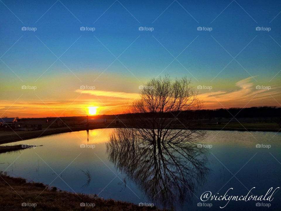 Sunset on Big Sky Farm pond