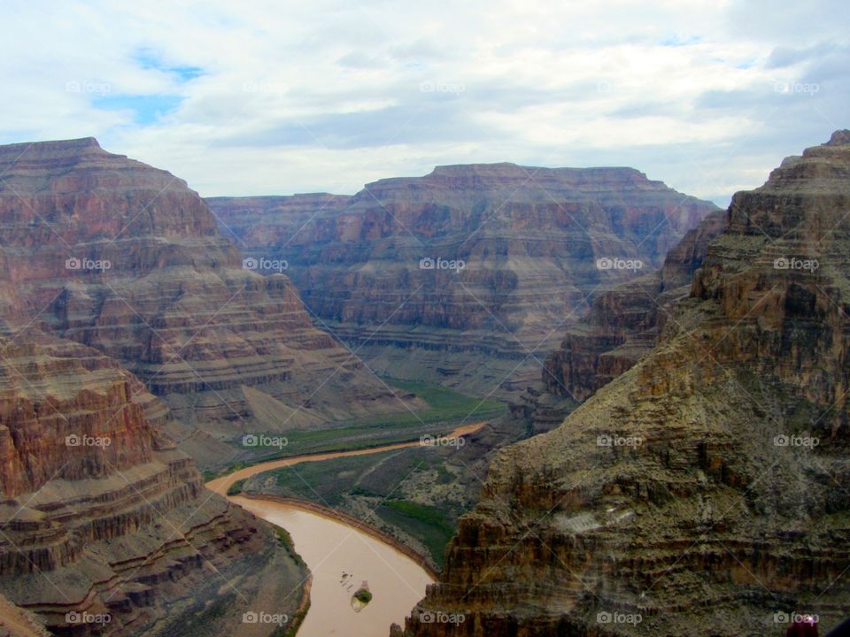 A view of the Grand Canyon from the air.