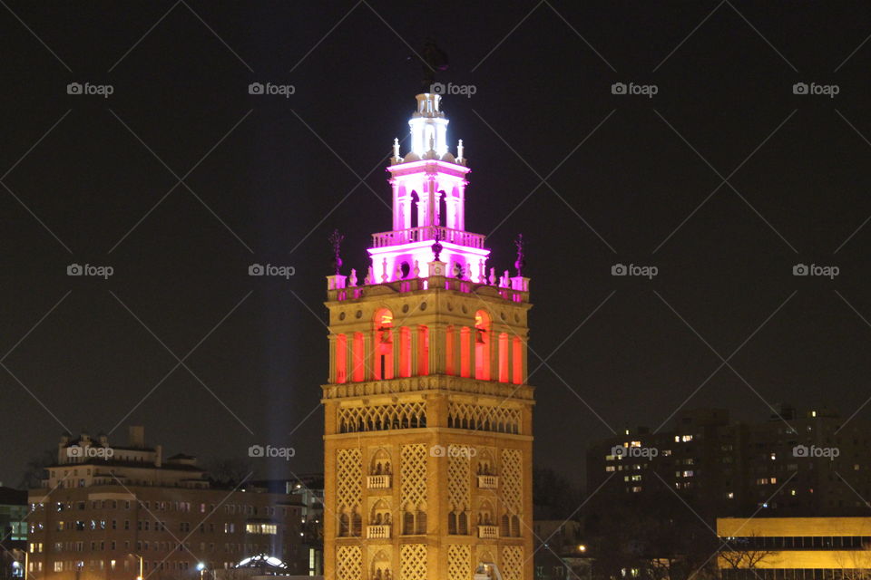 Night View of Kansas City, Missouri, Country Club Plaza