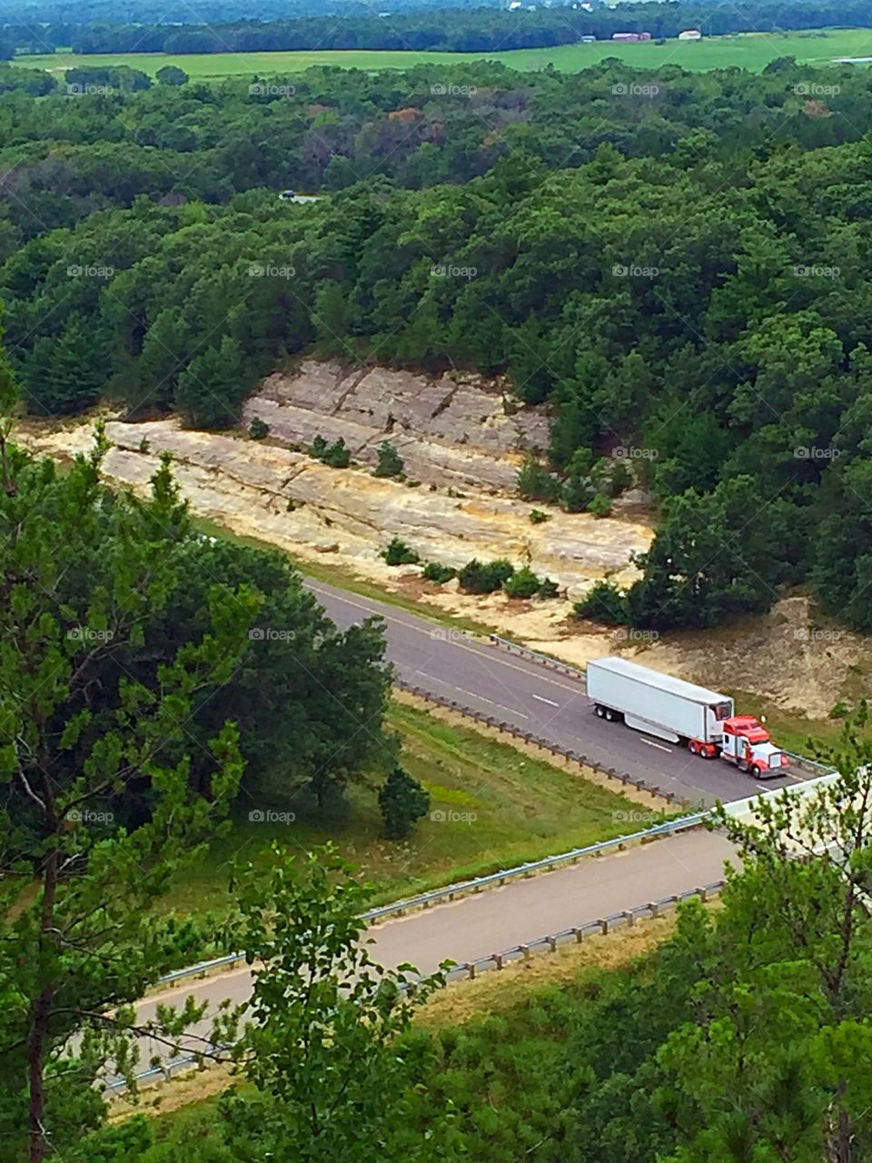 Cutting Through. This is Interstate 90/94 from the top of Mill Bluff at Mill Bluff State Park in Camp Douglas, Wisconsin.