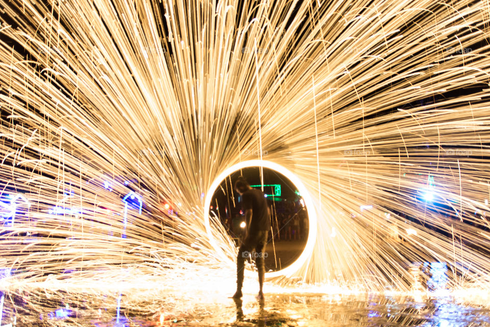 Fire artist in Thailand 