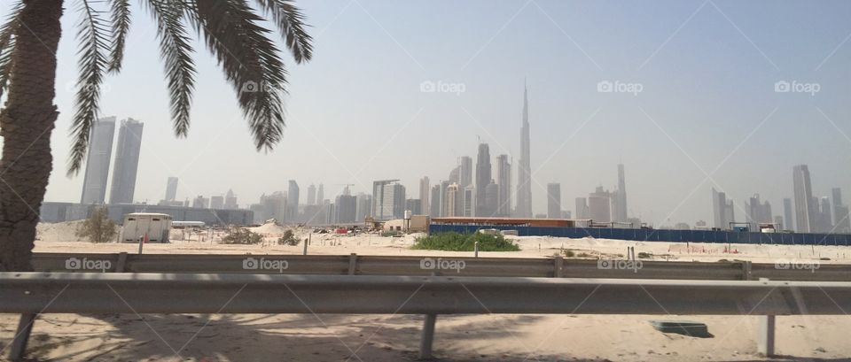 Panoramic view of towers famous Burj Khalifa and other Tall buildings classic architectural designs worth seeing Dubai