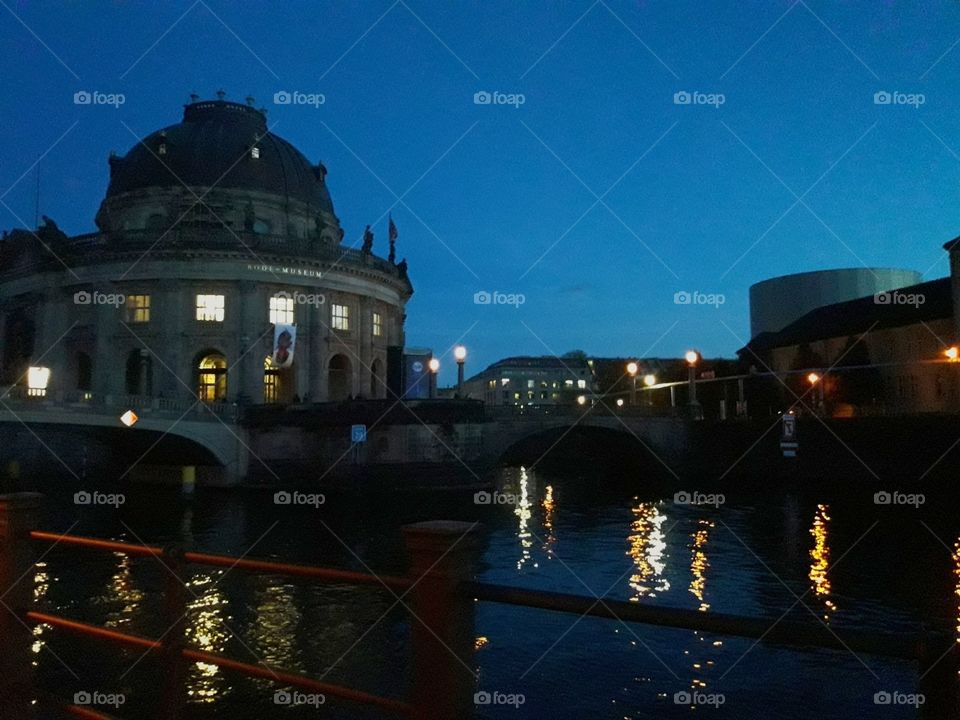Berlin night view river