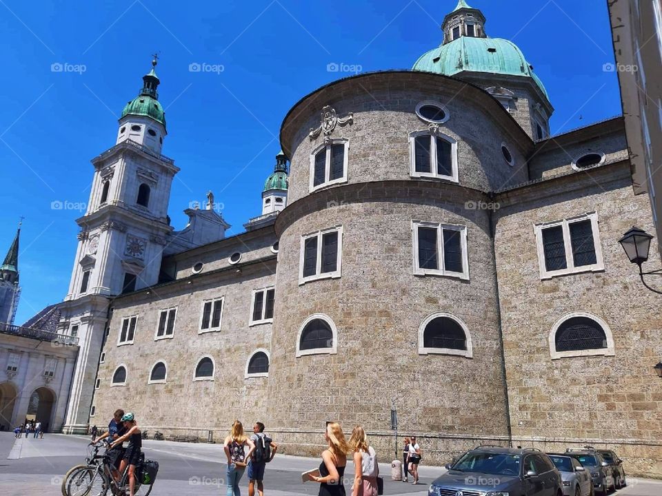 Castle with blue roofs