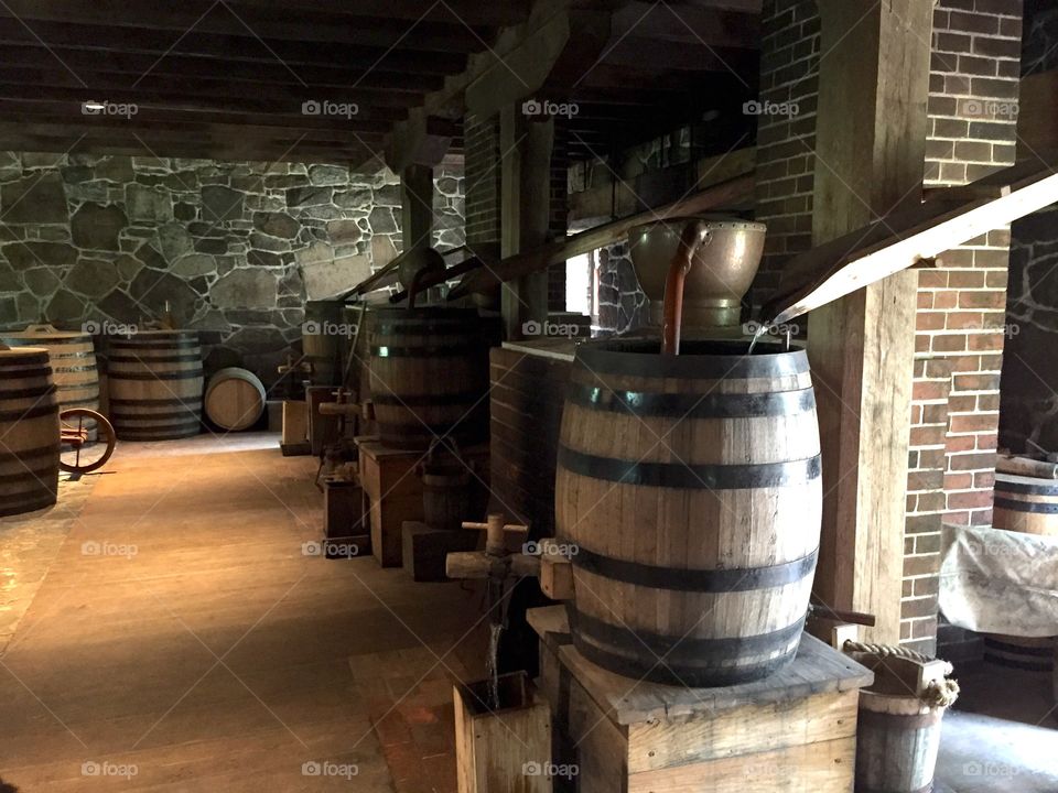 Distillery with casks