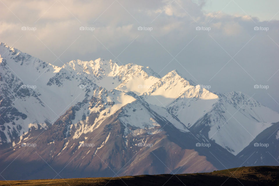 New Zealand - view from lake Tekapo of the MT Cook with snow. 