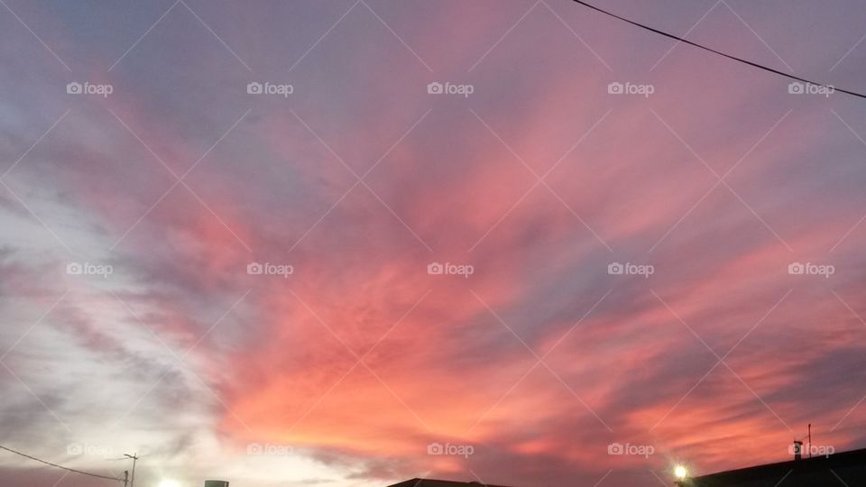 beautiful colors in the sky as the sunsets. view from 905 Powersports in Ontario, CA. 