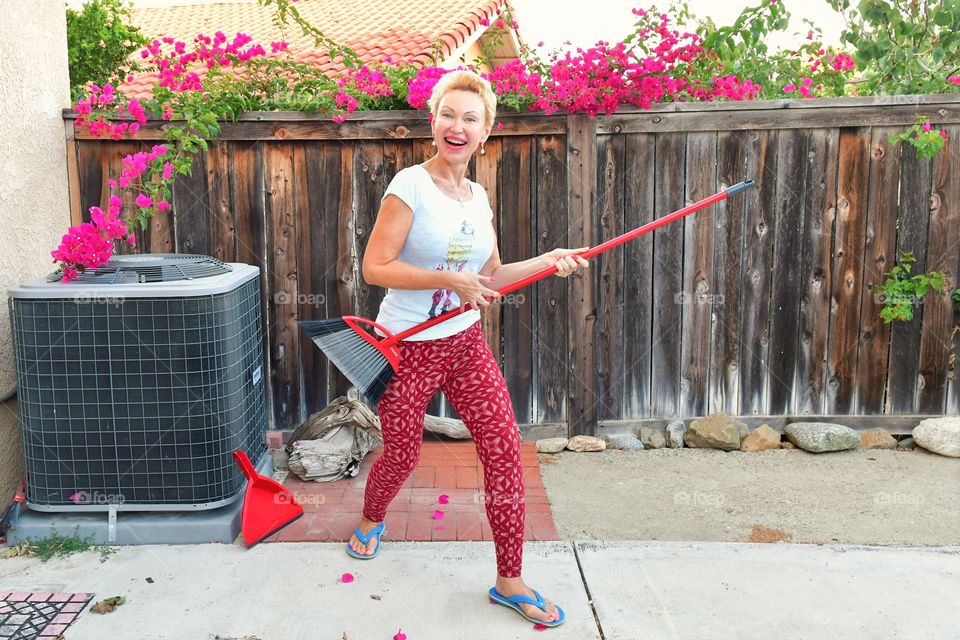 Cleaning backyard fun