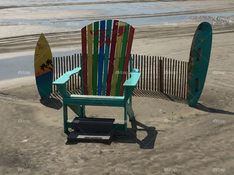 Big chair on the beach