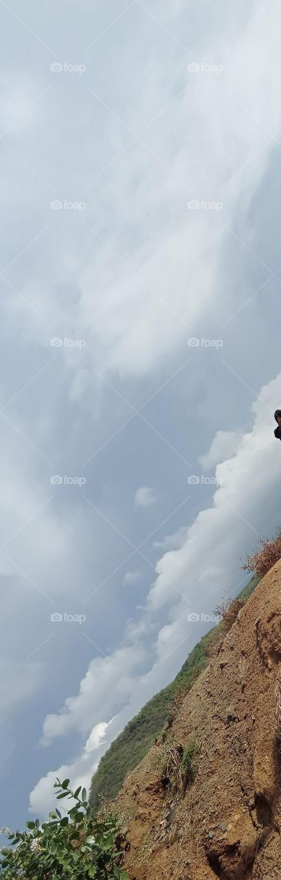 clouds in the blue light.