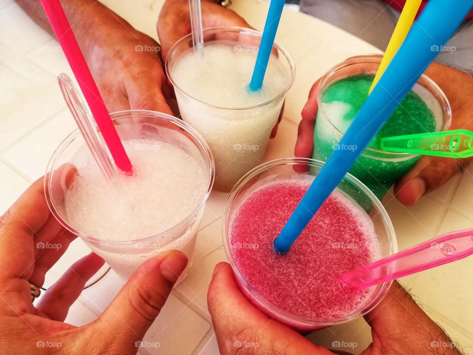 Granita with straws