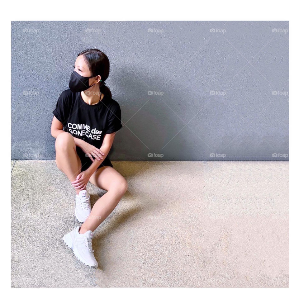 Black Friday shopping asian woman