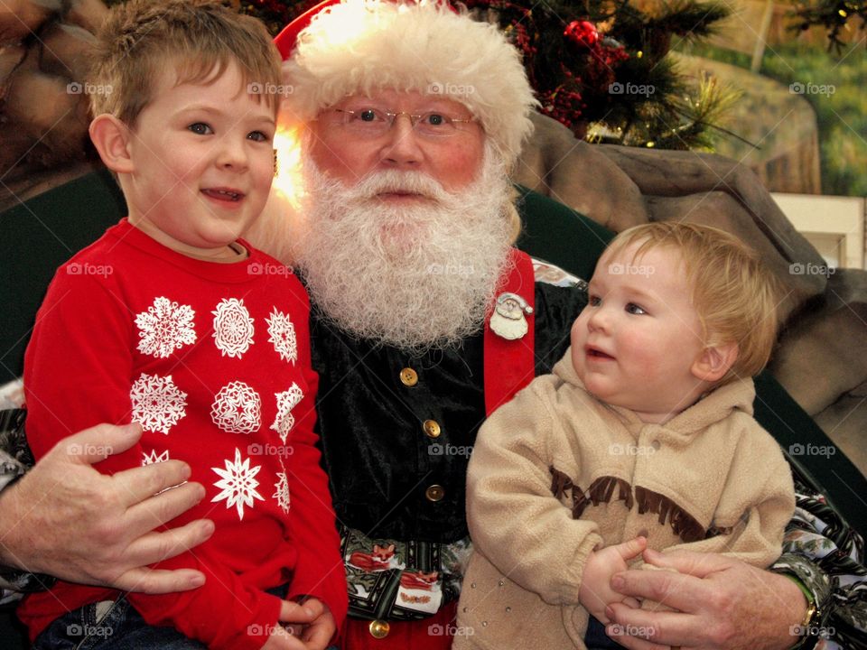 Portrait of santa Claus with children