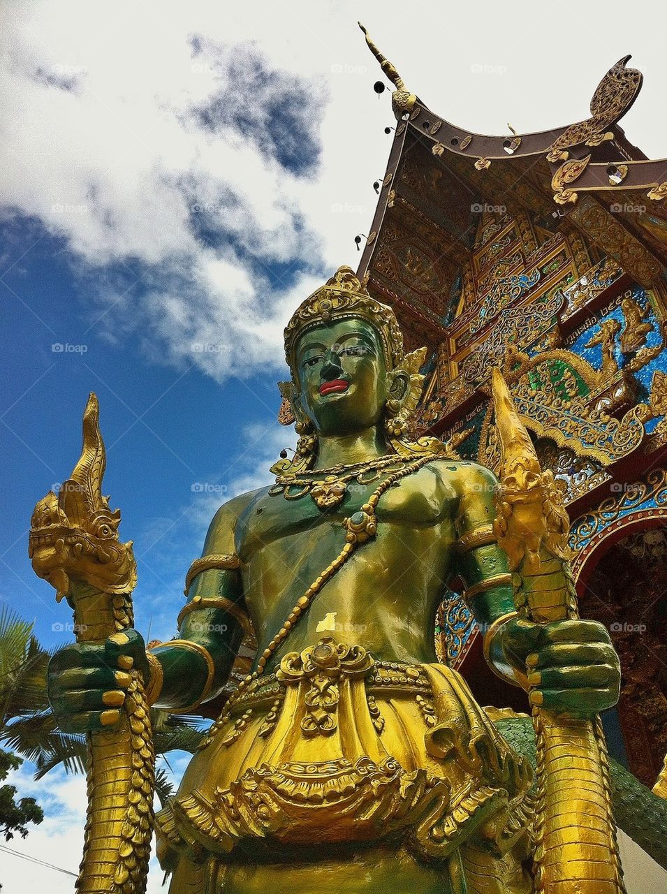 Naga Angel in front of Buddha Image Hall