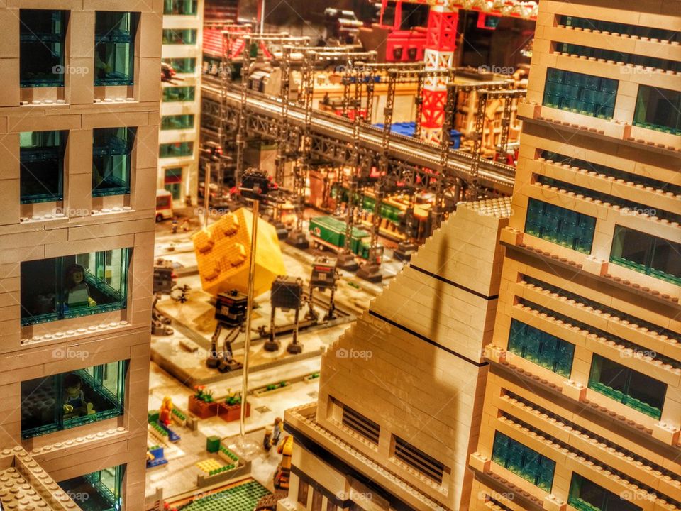 Massive Lego City Diorama. Urban Scene Modeled In Plastic
