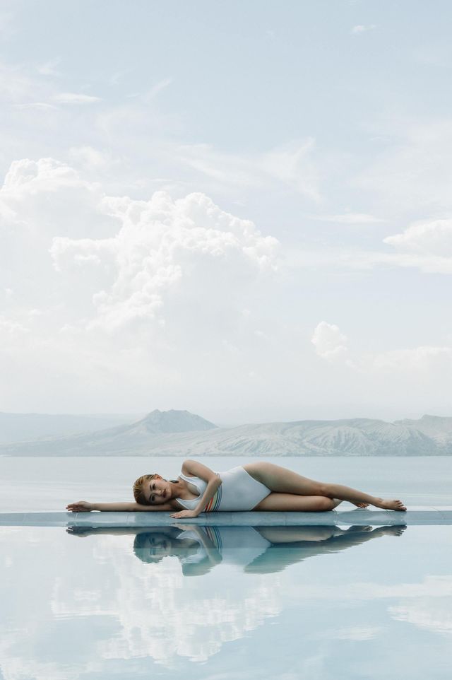 woman reflection on ice