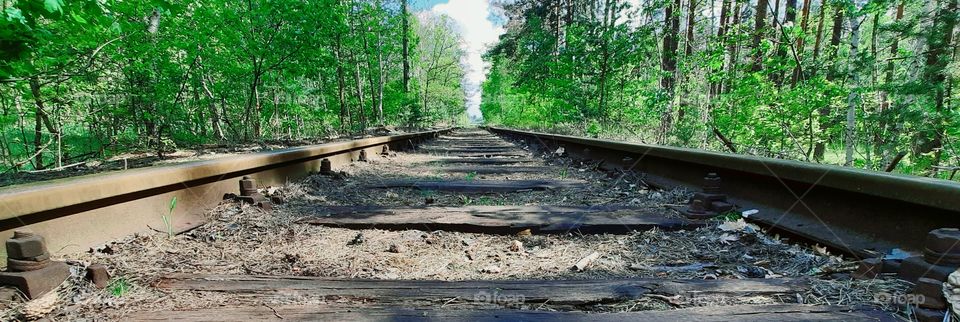 woking on old tracks, peaceful thinking of old trains