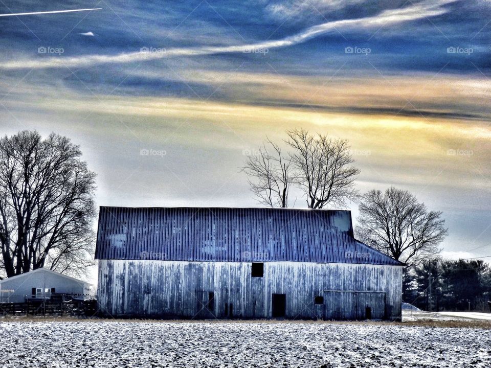 Old winter barn. 