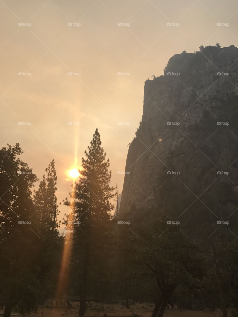 Smoke filled morning in Yosemite 