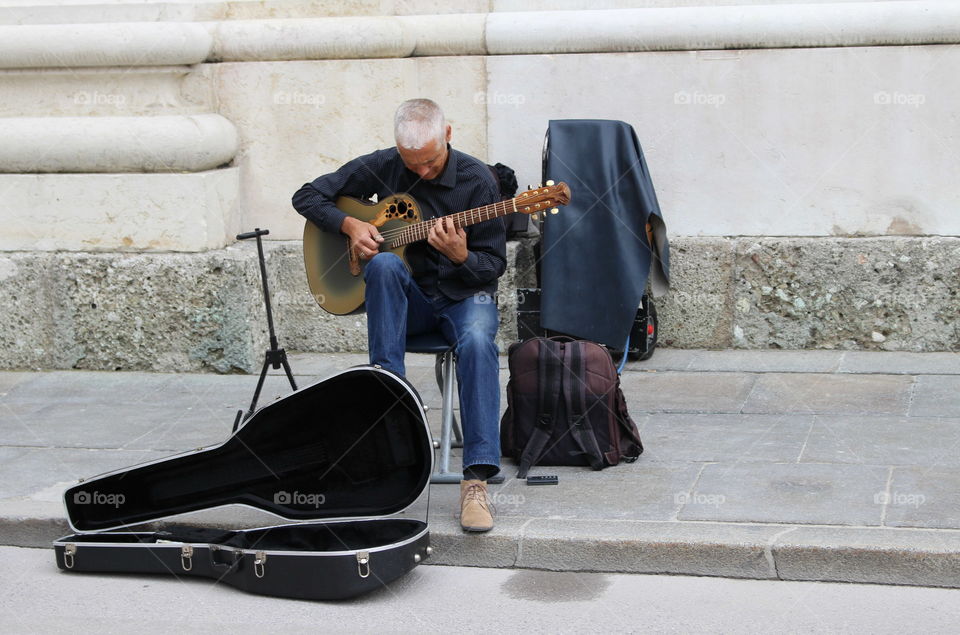 Street musician in Salzburg.