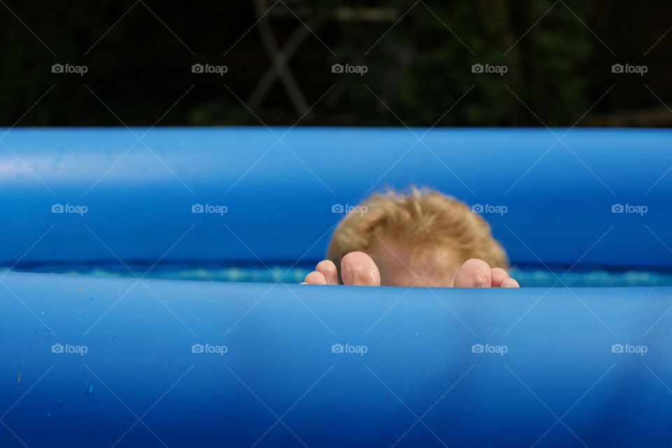 Relaxing in pool