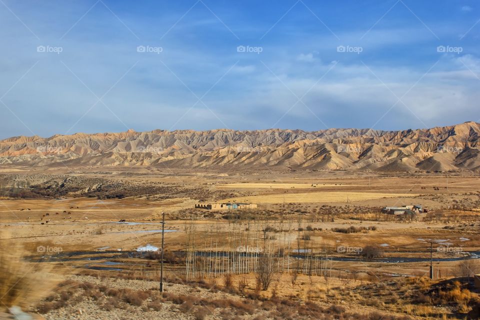 Landscape of mountain of kyrgyzstan