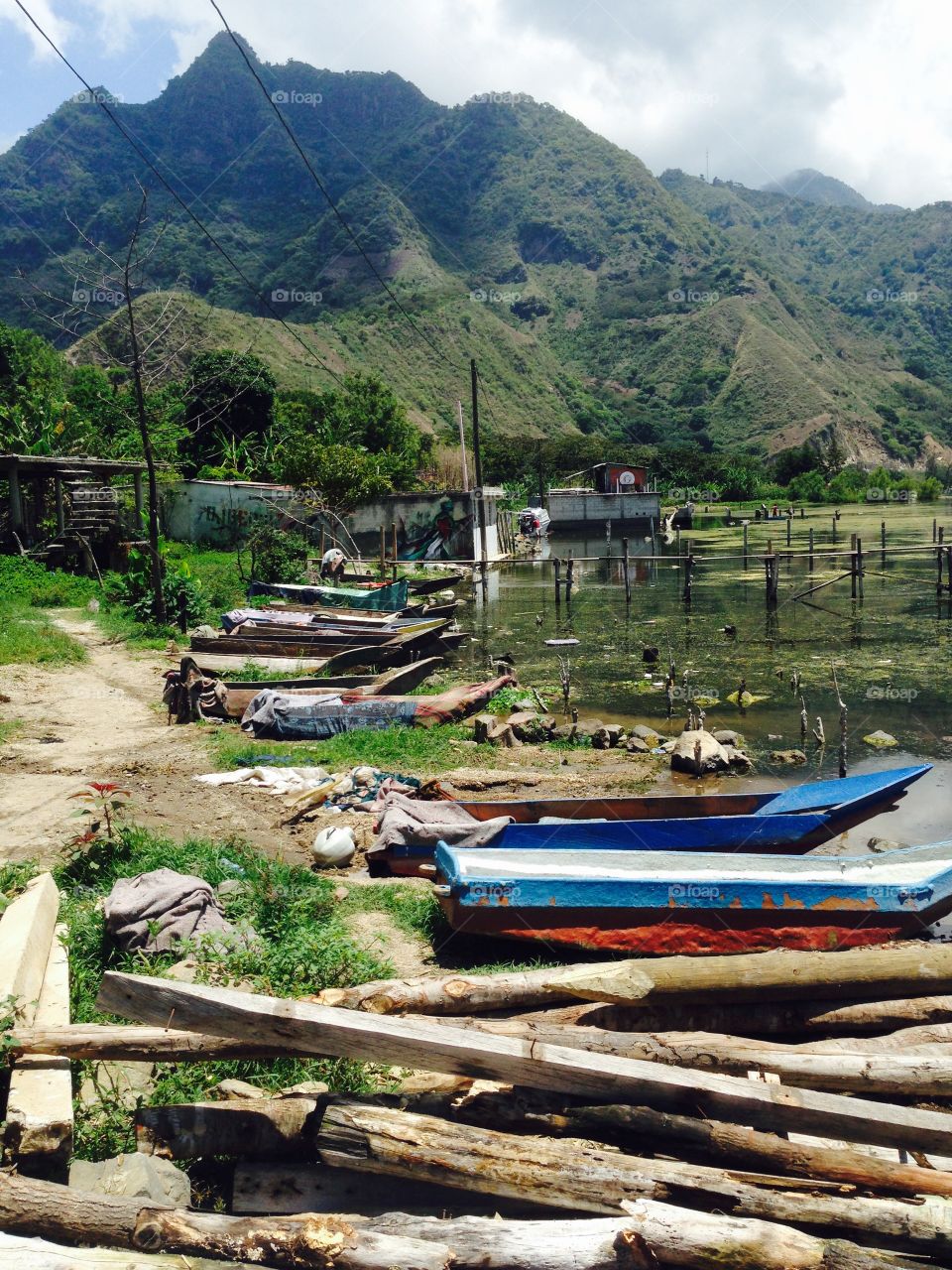 San Juan, Guatemala. Boats docked at San Juan, Guatemala on Lake Atitlan