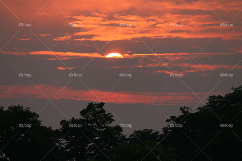 deep orange sunset