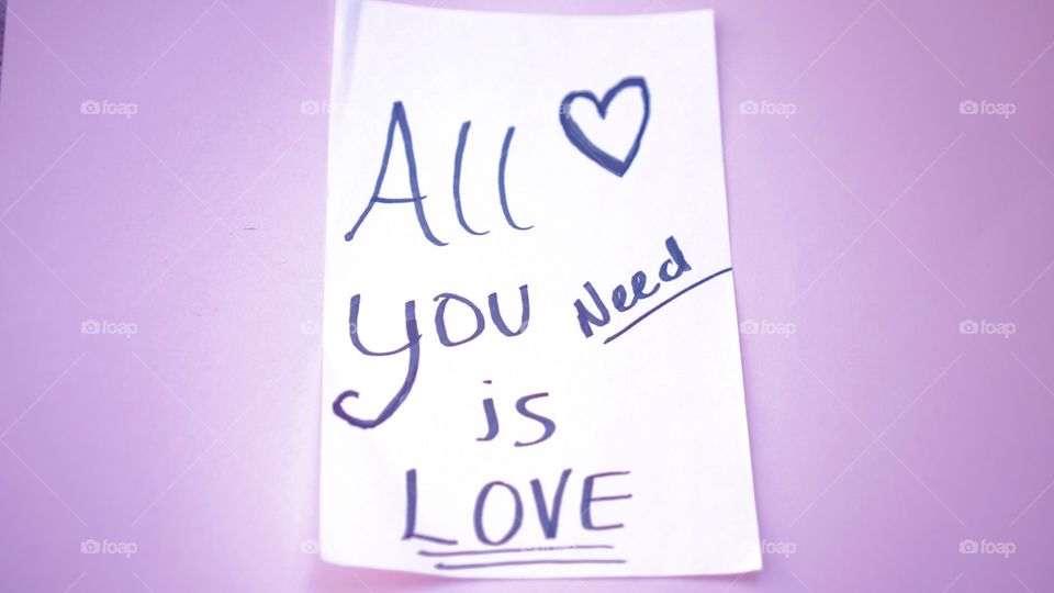 All you need is love note