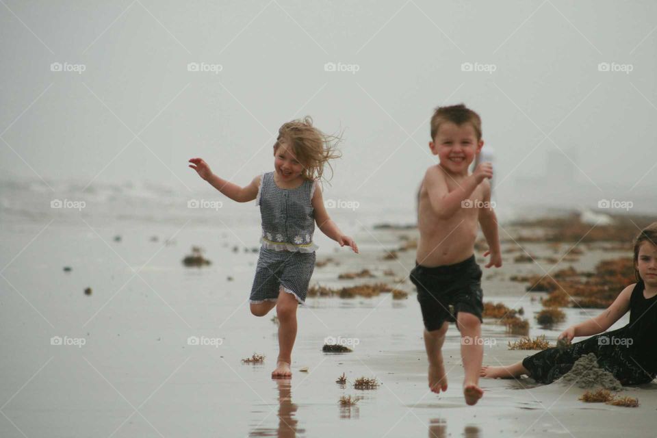 Kids enjoying at beach