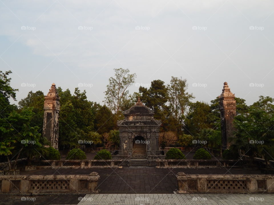 The golden hour at the tomb in hue, Vietnam 