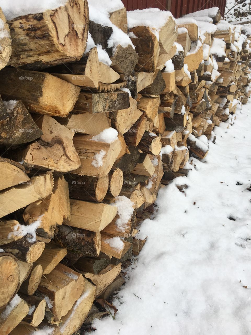 Winter wood pile