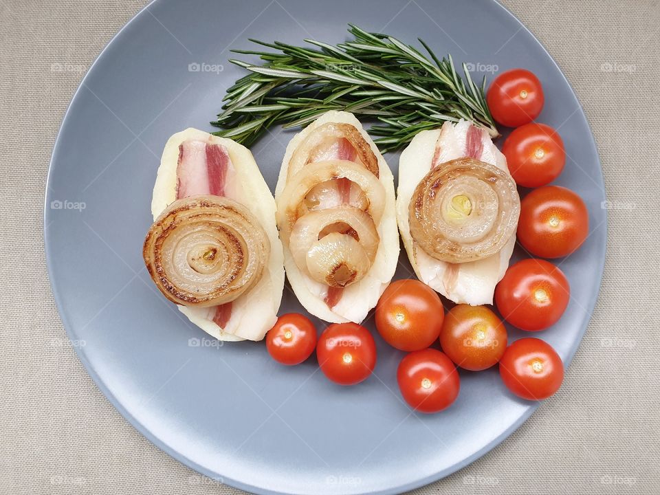 A simple dish from a selection of rustic ingredients.